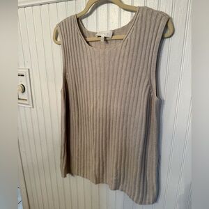 Escada Cashmere Blend Sleeveless Cable Sweater 44